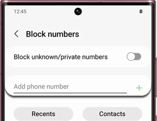 Samsung Blocked calls-msgs android App screenshot 2